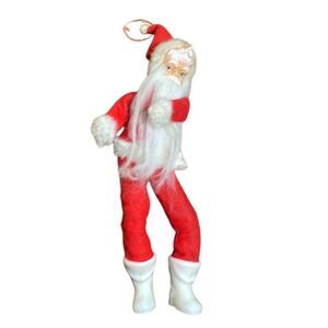 MCM Vintage Rubber Face Flexible Santa made in Japan 11”